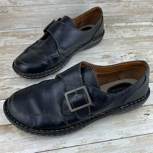 Cabela's Casual Slip On Black Leather Loafers w/ Buckle- size 9.5